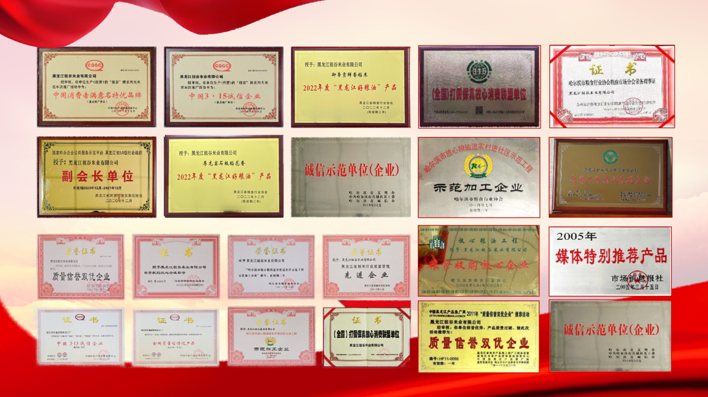 祖谷米业获得相关的荣誉证书.png